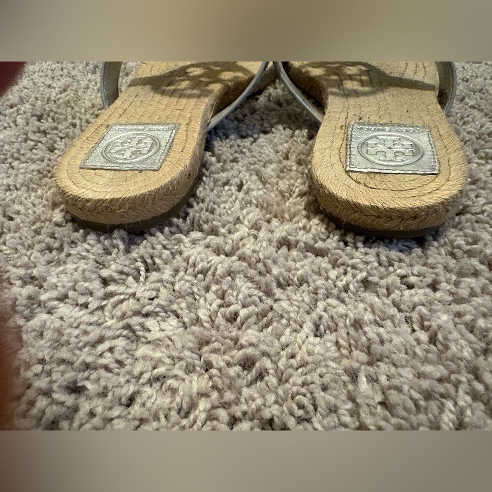 Tory Burch Silver Espadrille Sandals - Picture 3 of 5